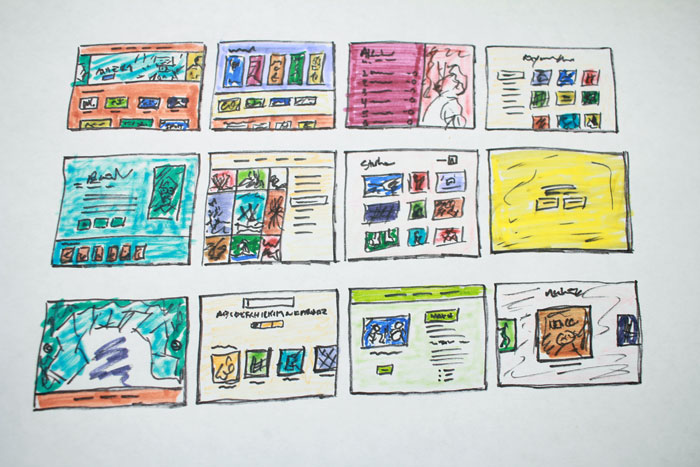 drawing of web layout